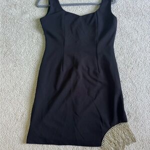 Lea & Viola Black Mini Dress with Gold Detail